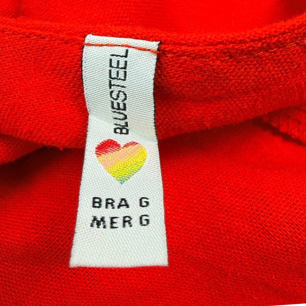 BlueSteel Red Linen Blend Mini Dress V-Neck‎ Cut-Out Strappy Summer Size G - Picture 6 of 8